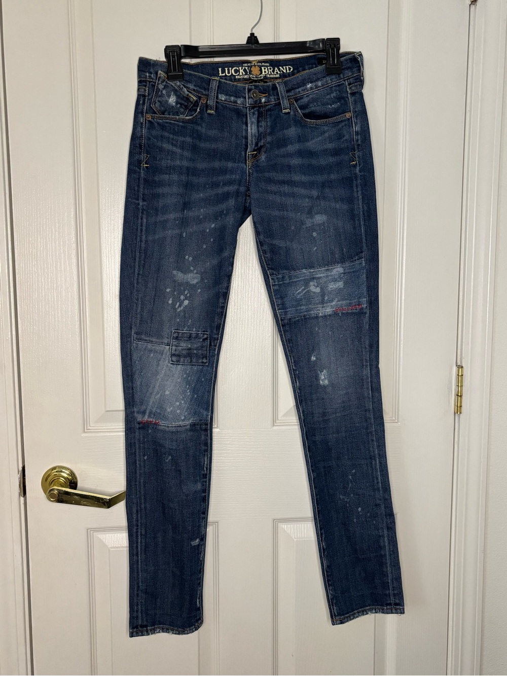 Lucky Brand Women's Distressed Dark Blue Skinny Jeans